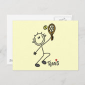 Basic Stick Figuur Tennis Tshirts en cadeaus Briefkaart (Voorkant / Achterkant)