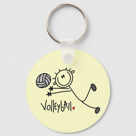 Basic Stick Figuur Volleyball Tshirts en cadeaus Sleutelhanger (Voorkant)