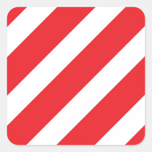 Basic Stripe Red Vierkante Sticker