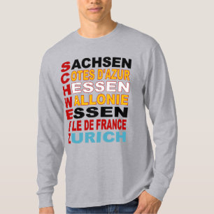 Basic T-shirt Grijs Design TORISME EUROPA