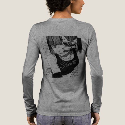 Basic T-shirt met lange mouwen voor mannen/vrouwen (Achterkant)