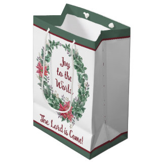 Basic-waterverf met aangepaste kerstfeestdag medium cadeauzakje