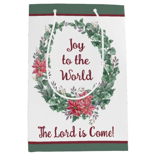 Basic-waterverf met aangepaste kerstfeestdag medium cadeauzakje (Voorkant)