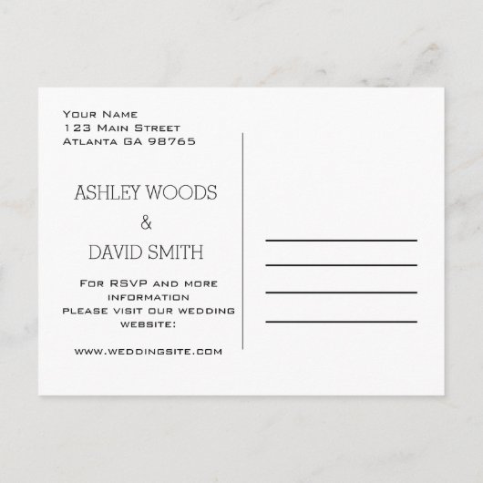 Basic Wedding Invitation Briefkaart (Achterkant)