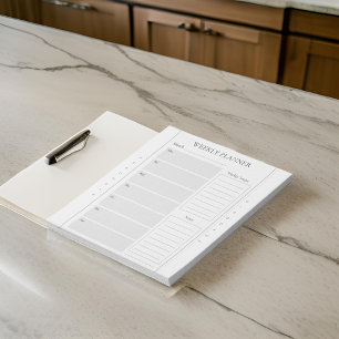 Basic Weekly Planner Naam Grijs Notitieblok