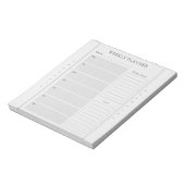 Basic Weekly Planner Naam Grijs Notitieblok (Gedraaid)