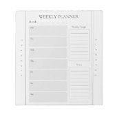 Basic Weekly Planner Naam Grijs Notitieblok (Voorkant)