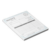 Basic wit blauw met logo klein bedrijf factuur notitieblok (Schuin)