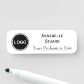 Basic Wit Elegant Modern Logo Naamplaatje (In situ)