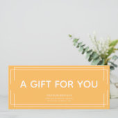 Basic Wit sinaasappel logo Business Cadeaubon (Staand voorkant)