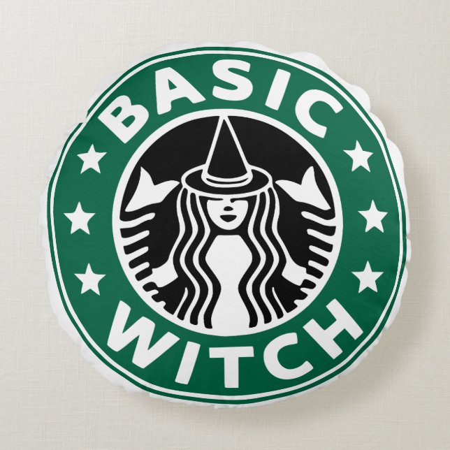 Basic Witch Halloween Decor Koffie Rond Kussen (Voorkant)