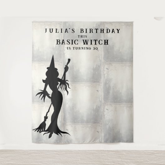 Basic Witch Halloween Verjaardagsfeestje Achtergro Wandkleed (Voorkant)