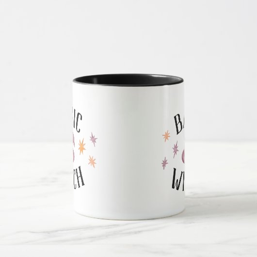 Basic Witch met sterren Modern Funny Halloween Mok (Midden)