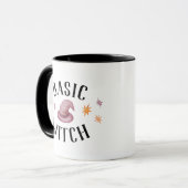 Basic Witch met sterren Modern Funny Halloween Mok (Voorkant links)