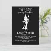 Basic Witch Modern Grappig Halloween Verjaardagsfe Kaart (Staand voorkant)