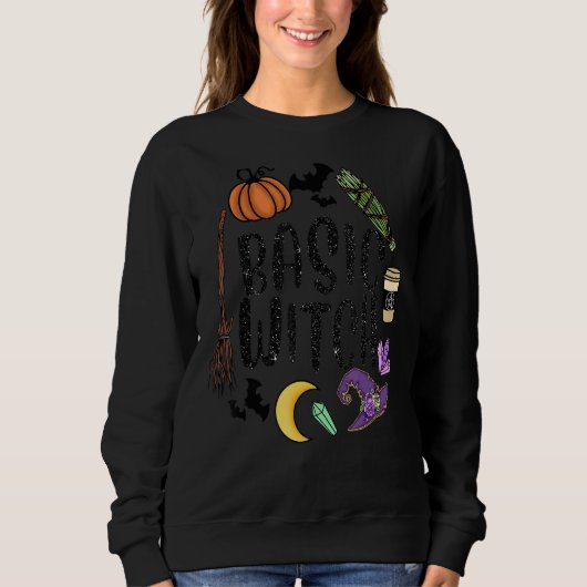 Basic Witch Pet Witches Pumpkin Moon Witchcraft Ha Trui (Voorkant)