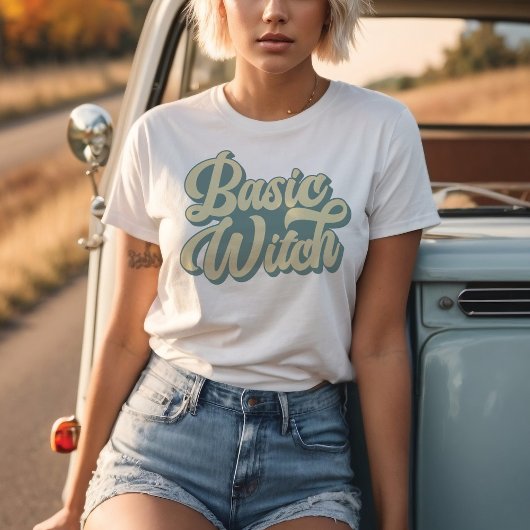 Basic Witch Retro Style Custom Herfst Halloween T-shirt