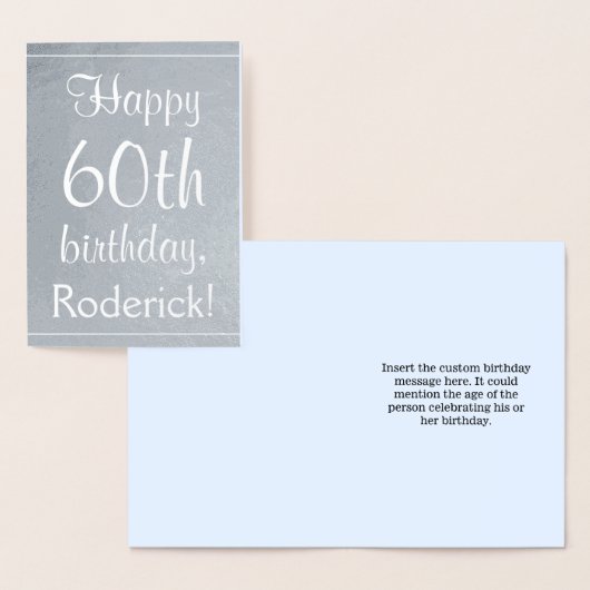 Basic Zilverfolie 60ste Verjaardag Wenskaart Folie Kaarten (Display)