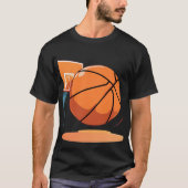 Basic Zwart T-shirt Grote Basketbal (Voorkant)