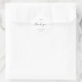 Basic zwart-wit script bruiloft ronde sticker (Tas)