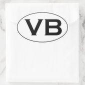 Basic Zwart-wit VB Virginia Beach Oval Logo Ovale Sticker (Tas)