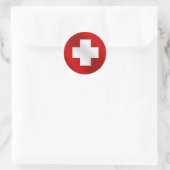 Basic Zwitserse vlag Suisse geschenken voor Schwei Ronde Sticker (Tas)