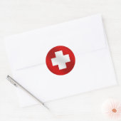 Basic Zwitserse vlag Suisse geschenken voor Schwei Ronde Sticker (Envelop)