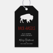 Basics Witte Buffalo Zwart-wit geplakt ID602 Cadeaulabel (Voorkant)