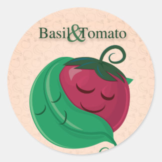 Basil en tomaat ronde sticker