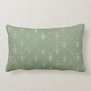 Basil Green and Gold Queen Bee Personalized Kussen