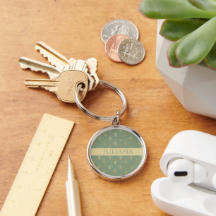 Basil Green en Gold Queen Bee Sleutelhanger