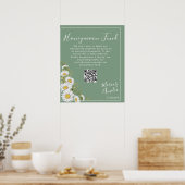 Basil Green & White Daisies Honeymoon Fund Poster (Cuisine)
