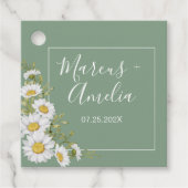  Basil Green & White Daisies Wedding Bedankjes Labels (Voorkant)