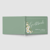  Basil Green & White Daisies Wedding Gastenboek (Volledig)