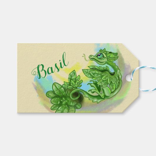 Basil Herb Dragon Cadeaulabel (Voorkant (Horizontaal))
