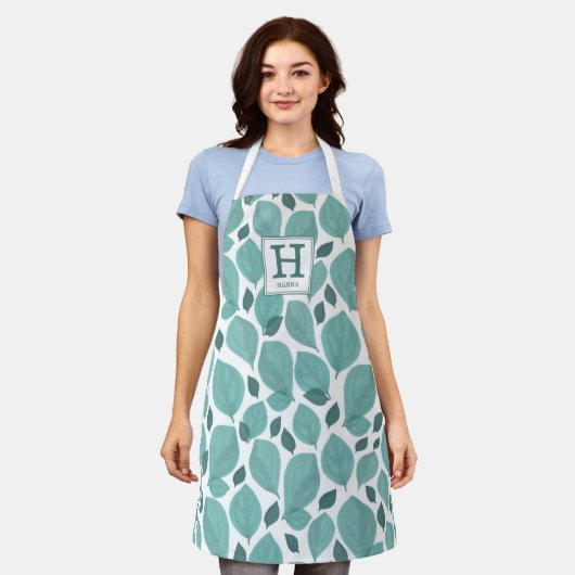 Basil Herb Leaf Pattern Botanical Monogram Schort (Gedragen)