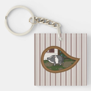 Basil het Varken Acryl Sleutelhanger