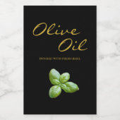 Basil Huile d'olive Favoriser le Étiquette d'infus (Étiquettes simples)