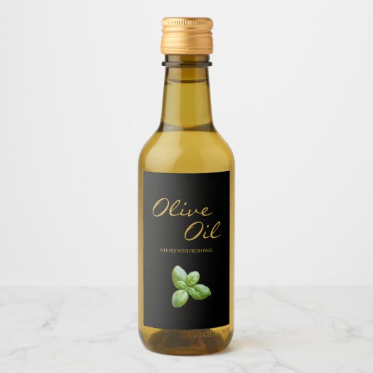 Basil Huile d'olive Favoriser le Étiquette d'infus (Devant)