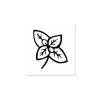 Basil Leaves Herb Gardening Vegetable Lino-cut Rubberstempel