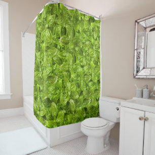 Basil Leaves Pattern Douchegordijn