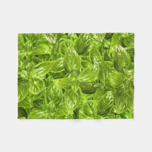 Basil Leaves Pattern Fleece Deken (Voorkant (Horizontaal))