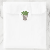 Basil-Plant Ronde Sticker (Tas)
