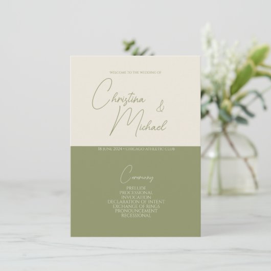 Basil ・ Programme de mariage manuscrit de script (Debout devant)