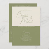 Basil ・ Programme de mariage manuscrit de script (Devant / Derrière)