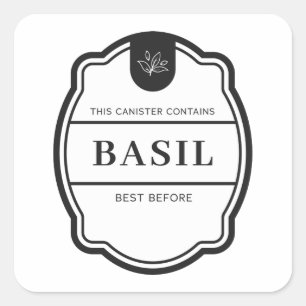 Basil Spice jar Étiquettes