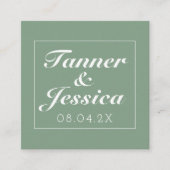 Basil & White Minimaliste Mariage Détails Carte (Devant)