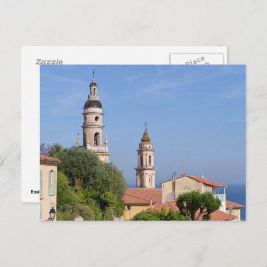 Basilica bij Menton in Frankrijk Briefkaart (Voorkant / Achterkant)