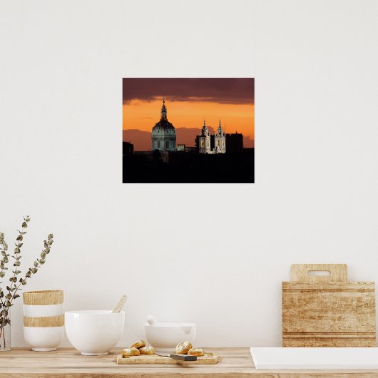 Basilica da Estrela, Bairro Alto, Lissabon Poster (Keuken)