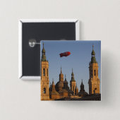 Basilica de Nuestra Senora de Pilar Vierkante Button 5,1 Cm (Voorkant /achterkant)